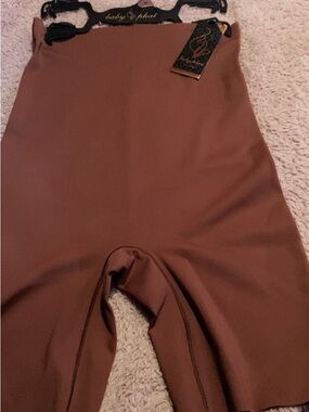 Baby Phat High-Waist Shaping Shorts in Brown